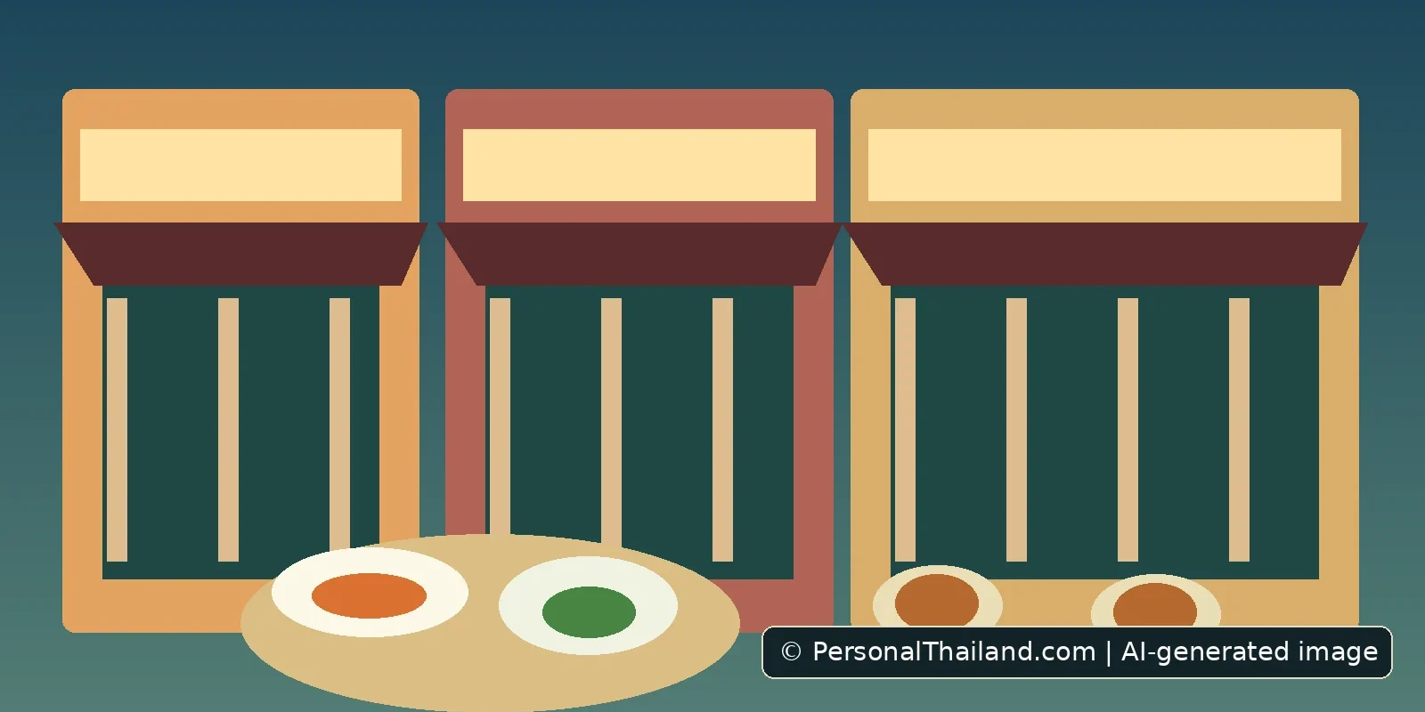 Illustrative concept for Finding Restaurants in Thailand: Reviews, Food Courts and Local Tips; AI-generated image