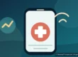Editorial illustration of a smartphone, emergency communication and Thailand-themed travel imagery, AI-generated image