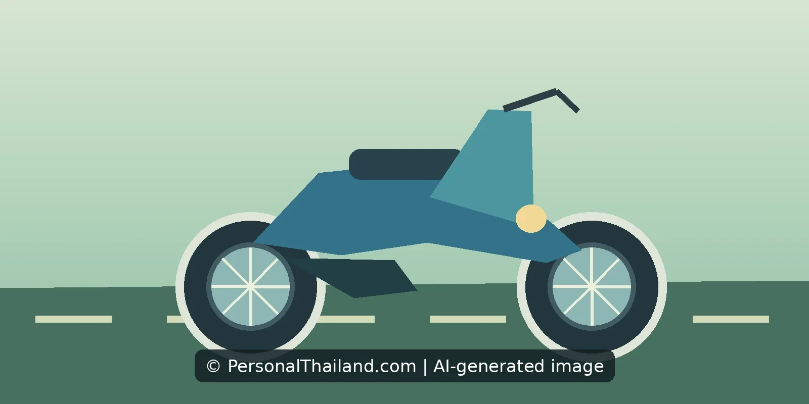 Buying a Motorbike in Pattaya: Registration, Insurance and Costs (illustration) Editorial concept illustration for Buying a Motorbike in Pattaya: Registration, Insurance and Costs; AI-generated image