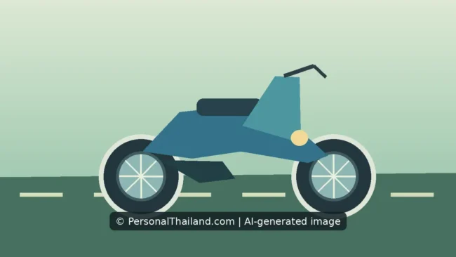 Editorial concept illustration for Buying a Motorbike in Pattaya: Registration, Insurance and Costs; AI-generated image