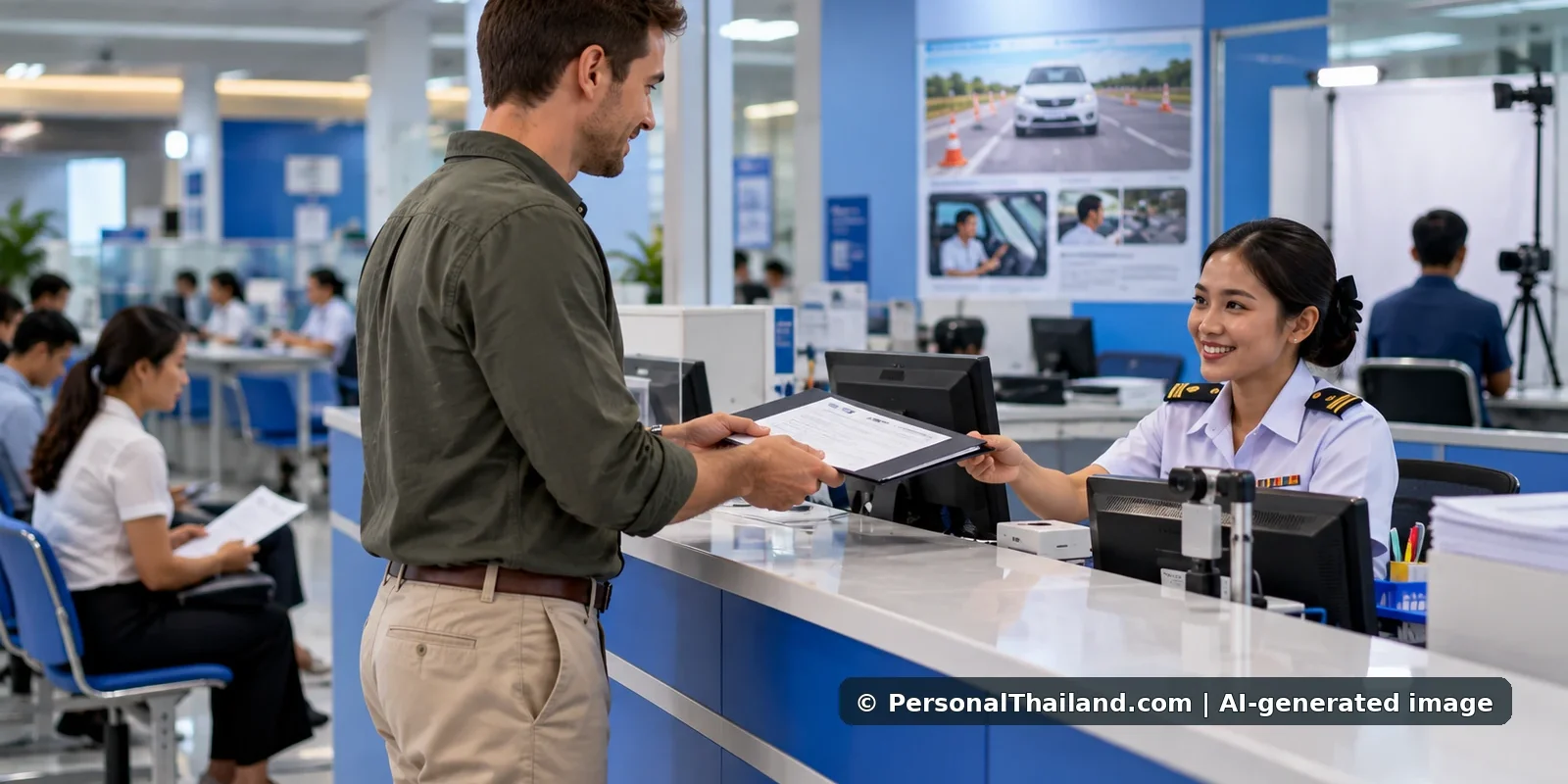Driving Licence in Thailand: Documents, Dress and Test-Day Preparation (illustration) Illustrative concept for Driving Licence in Thailand: Documents, Dress and Test-Day Preparation; AI-generated image