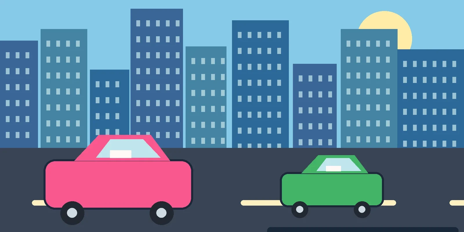 Bangkok Taxi Guide: Meter Fares, Refusals and How to Travel Smarter (illustration) Illustration of colorful Bangkok taxis on a busy city road