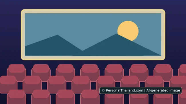 Illustrative concept for Going to the Cinema in Thailand: Tickets, Etiquette and Practical Tips; AI-generated image