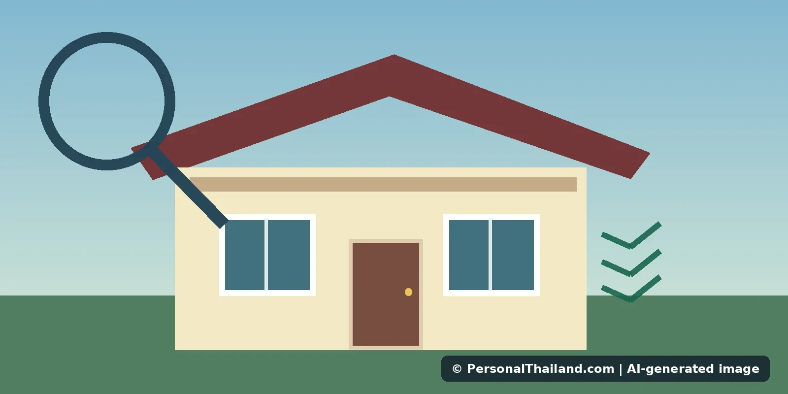 Buying a House in Thailand: Inspections, Contracts and Hidden Costs (illustration) Concept illustration for Buying a House in Thailand: Inspections, Contracts and Hidden Costs; AI-generated image