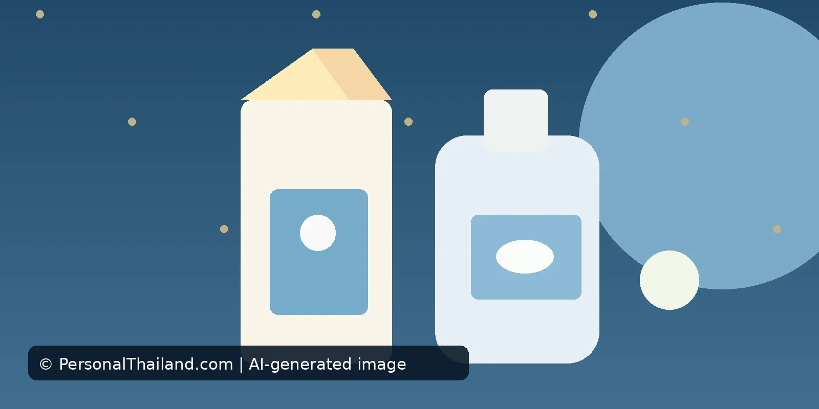 AI-created illustration of a milk carton and a plastic milk bottle on a blue background