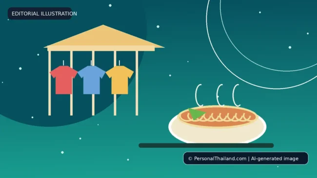 Concept illustration for Budget Shopping and Street Food in Thailand: Practical Tips; AI-generated image