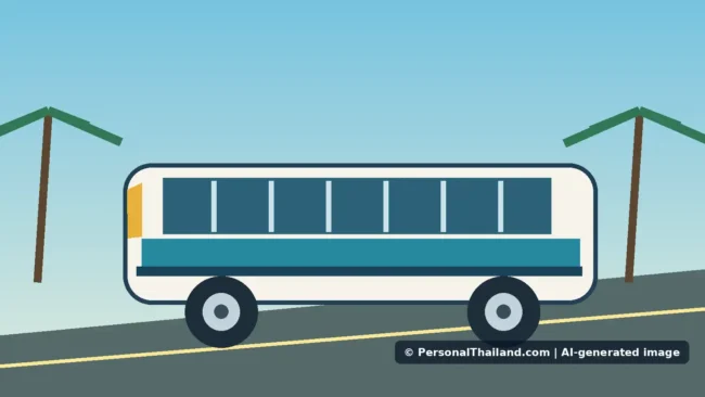Hiring a Private Bus in Thailand: Quotes, Airport Pickups and Safety (illustration) Concept illustration for Hiring a Private Bus in Thailand: Quotes, Airport Pickups and Safety; AI-generated image