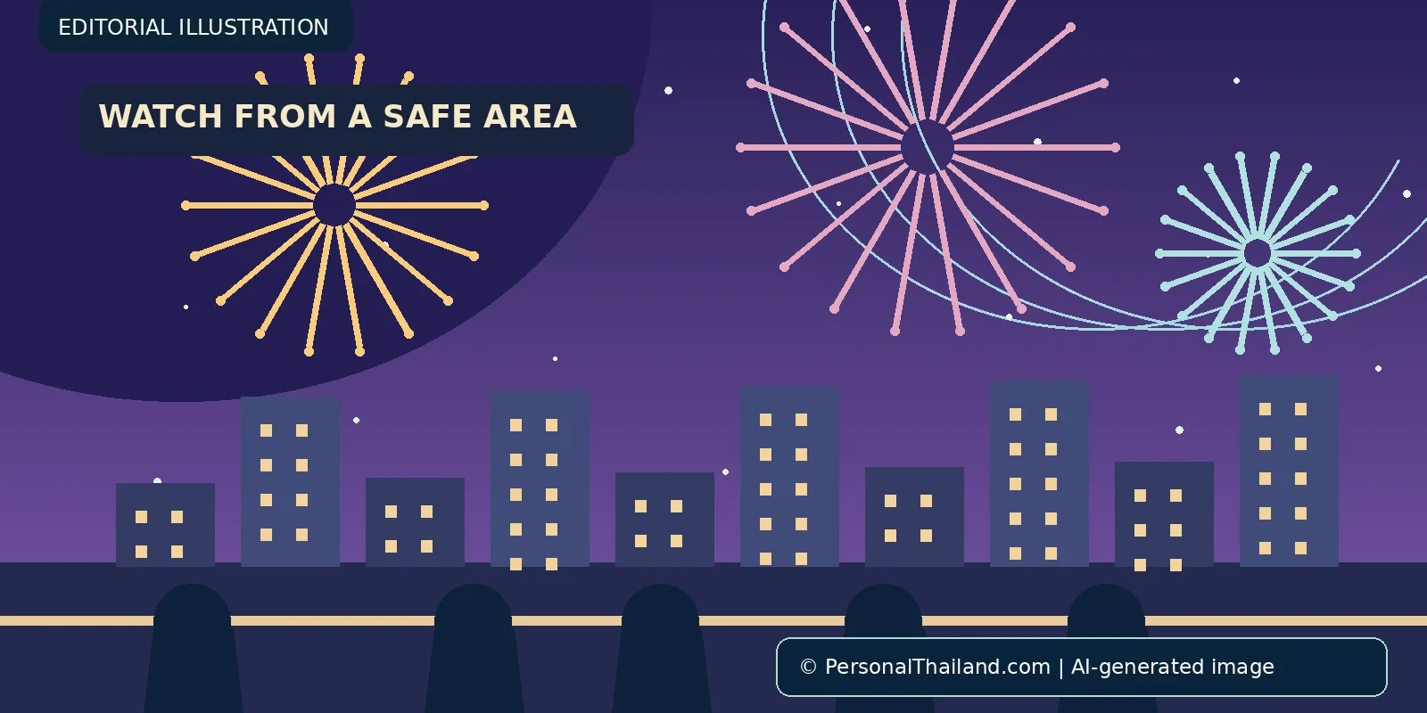 Fireworks in Thailand: Festival Safety and What Visitors Should Know (illustration) Concept illustration for Fireworks in Thailand: Festival Safety and What Visitors Should Know; AI-generated image