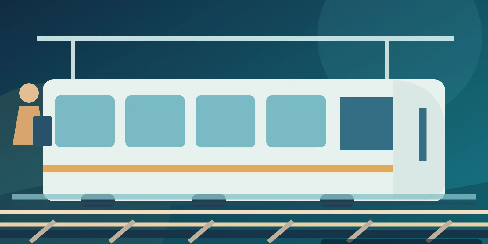 Thailand Train Travel: Tickets, Delays and Passenger Safety (illustration) Illustration of a passenger train at a platform in Thailand with travelers and luggage, AI-generated image