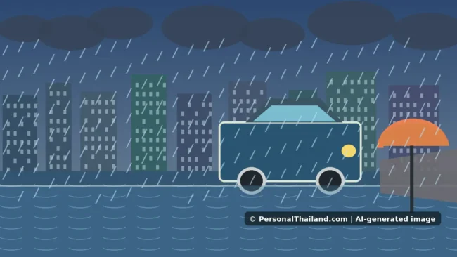 Illustrative concept for Pattaya Flooding During Heavy Rain: Practical Safety and Travel Tips; AI-generated image