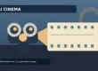 AI-created illustration of a film camera projecting onto a strip of film, under the heading 'Thai Cinema'