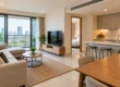 AI-generated illustration of a modern furnished condominium living room in Thailand