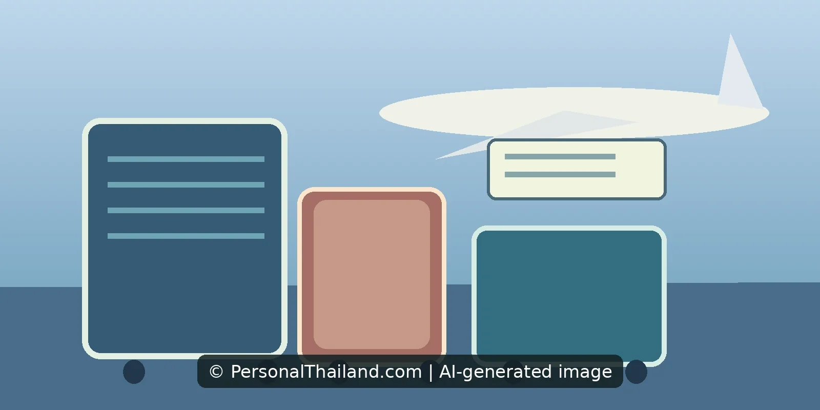 Thai Airways Baggage Rules: Allowances, Extra Bags and Customs (illustration) Editorial concept illustration for Thai Airways Baggage Rules: Allowances, Extra Bags and Customs; AI-generated image