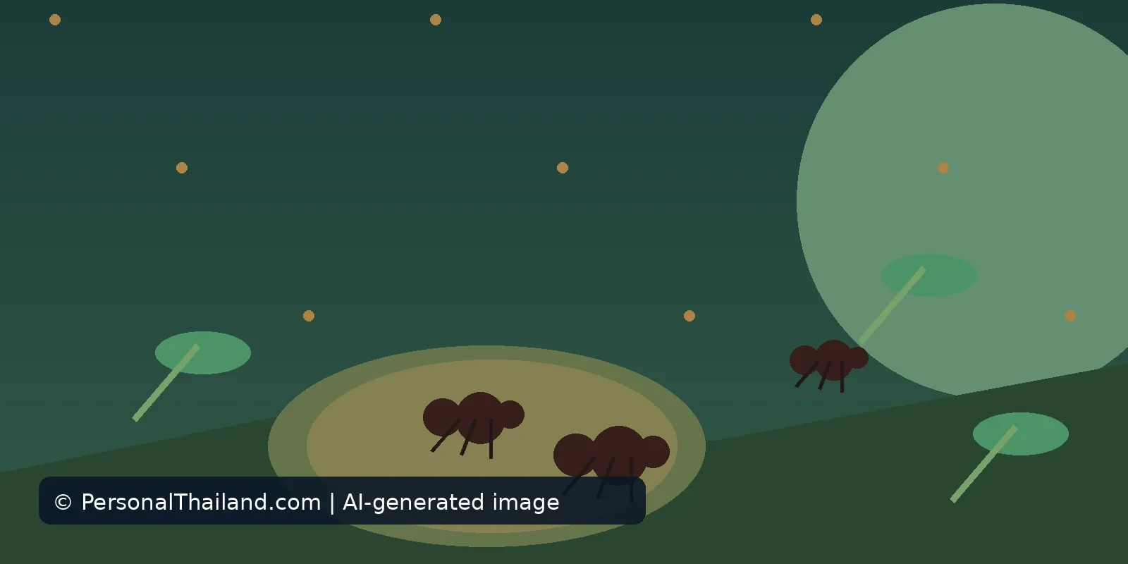 AI-created illustration of dark ants on a sandy nest mound in green grass, with a few leaves