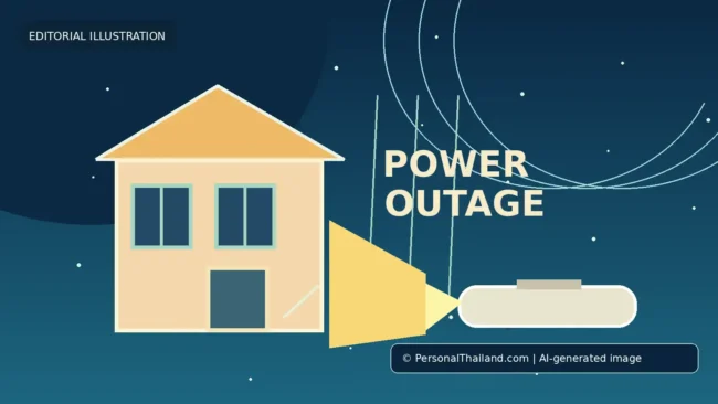 Power Outages in Thailand: What to Do Before, During and After (illustration) Concept illustration for Power Outages in Thailand: What to Do Before, During and After; AI-generated image