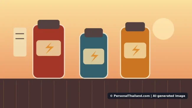 Concept illustration for Energy Drinks in Thailand: Caffeine, Sugar and Smarter Choices; AI-generated image
