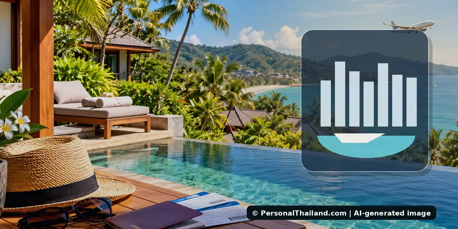 Pattaya Beyond the Nightlife: Beaches, Food and Choosing Where to Stay (illustration) Conceptual view of a Thai coastal resort, representing beach holidays and quieter activities in Pattaya