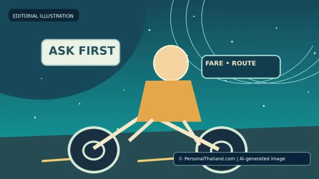 Concept illustration for Motorbike Taxi Fares in Pattaya: How to Agree on a Fair Price; AI-generated image