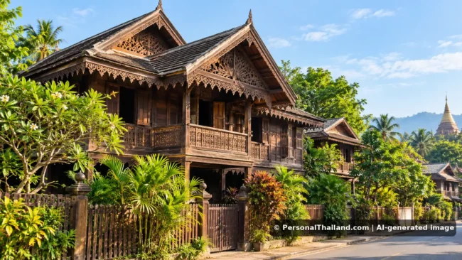 AI-generated conceptual travel illustration for Phrae, Thailand