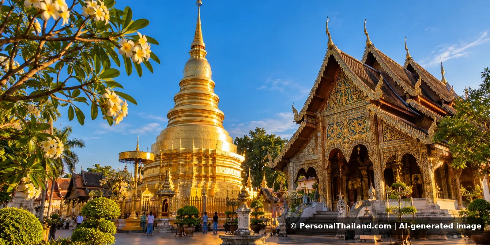 AI-generated conceptual travel illustration for Lamphun, Thailand
