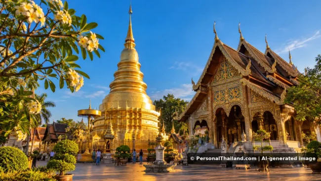 AI-generated conceptual travel illustration for Lamphun, Thailand