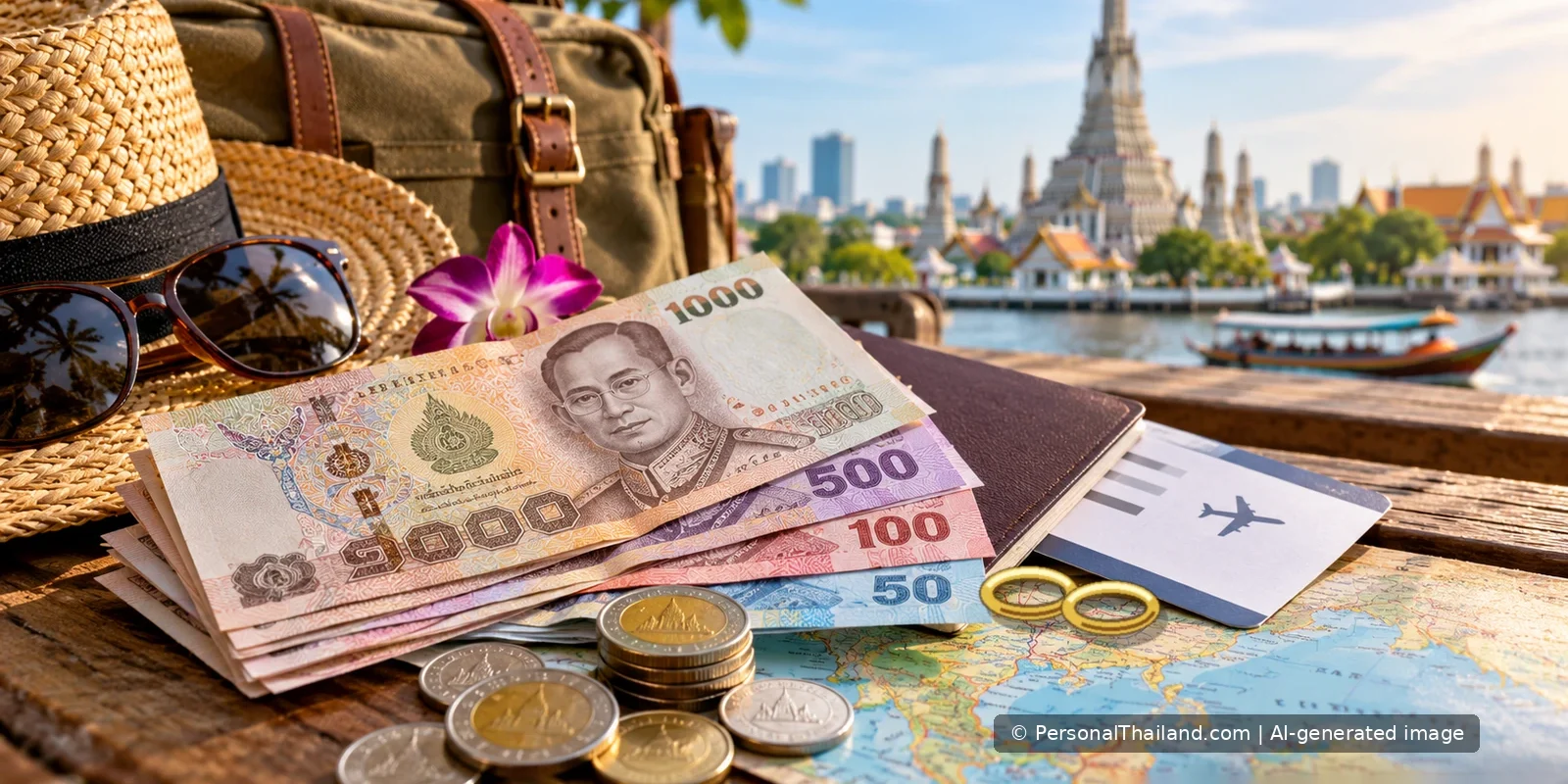 Travel documents and wedding rings laid out for a couple planning a ceremony overseas from Thailand