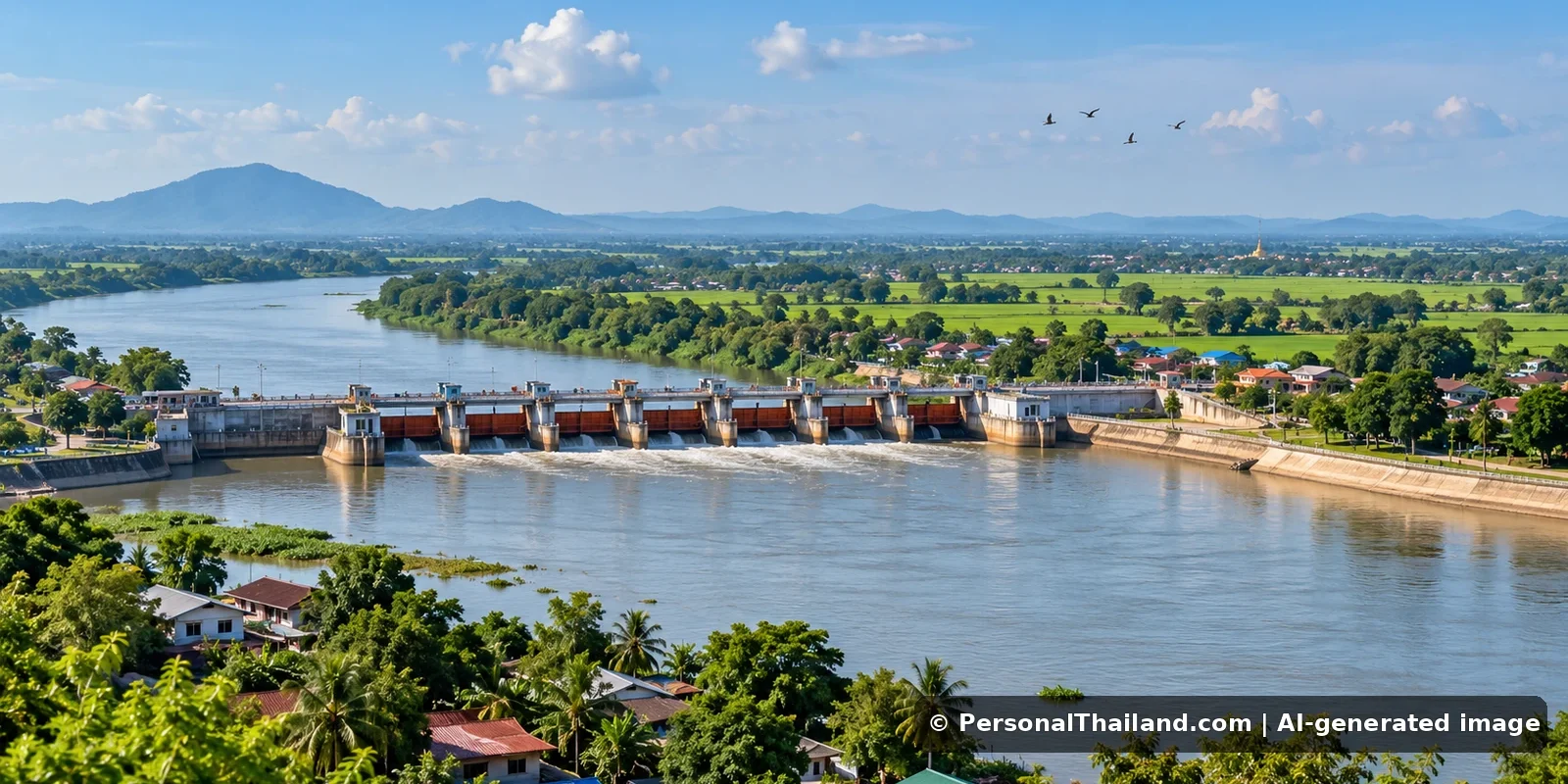 AI-generated conceptual travel illustration for Chai Nat, Thailand
