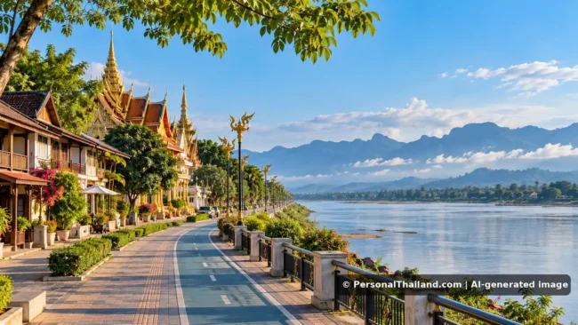 AI-generated conceptual travel illustration for Nakhon Phanom, Thailand