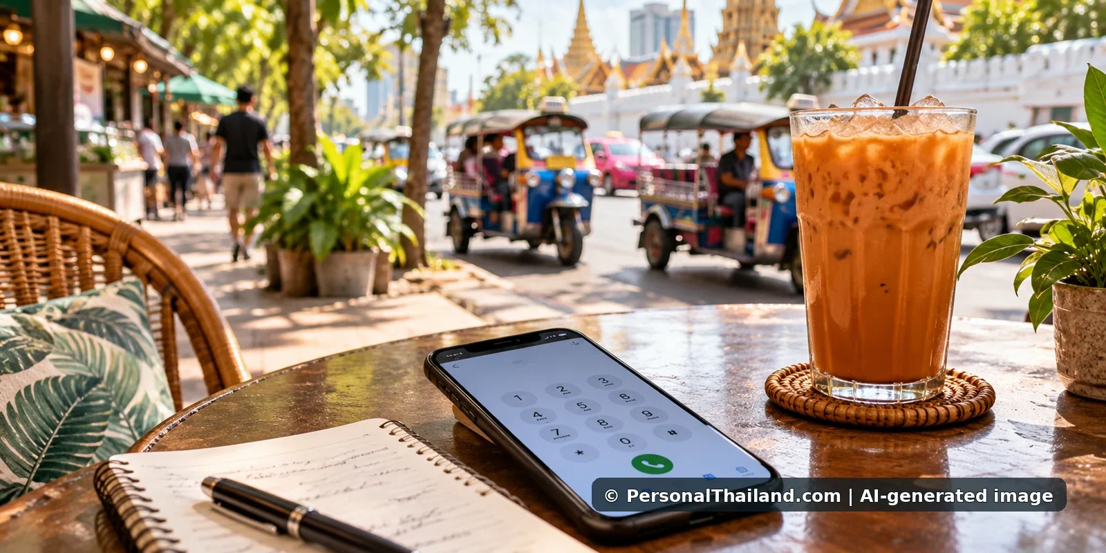 Thai Phone Numbers: How to Call Mobiles and Landlines (illustration) Illustrative concept for Thai Phone Numbers: How to Call Mobiles and Landlines; AI-generated image