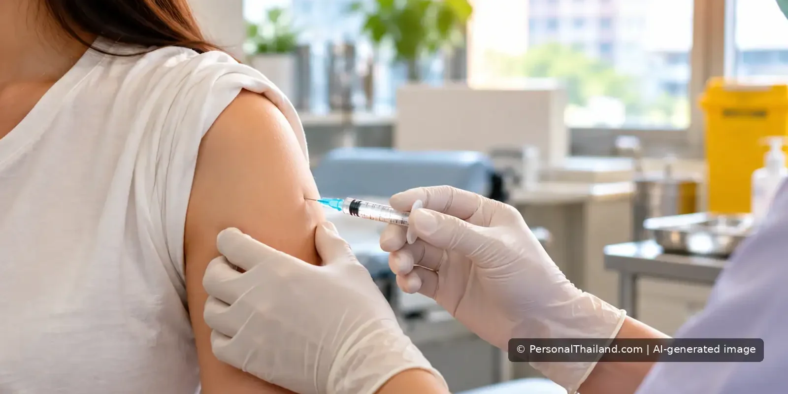 HPV Vaccination in Thailand: What Gardasil Can and Cannot Do Healthcare worker administering a routine upper-arm vaccination in a clinic.