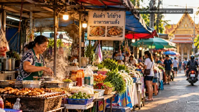 why-do-i-stay-in-thailand-1600×900 Illustrative everyday Thai neighbourhood market scene